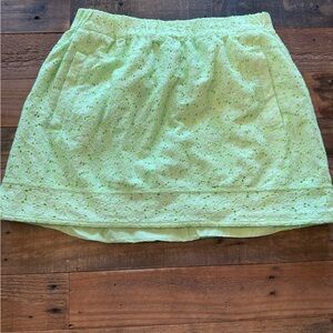 J. Crew Lime Lace Mini Skirt